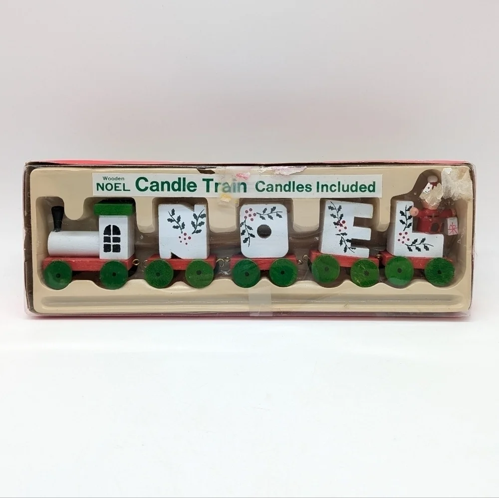 Vintage Wooden Noel candle train